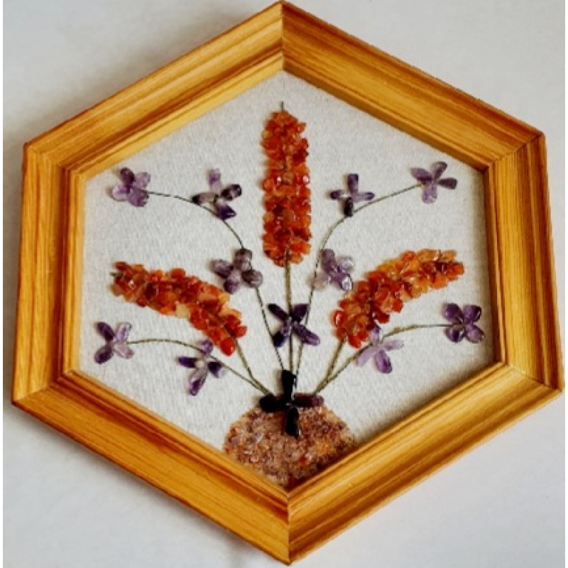 Wandversiering met halfedelstenen en/of edelstenen